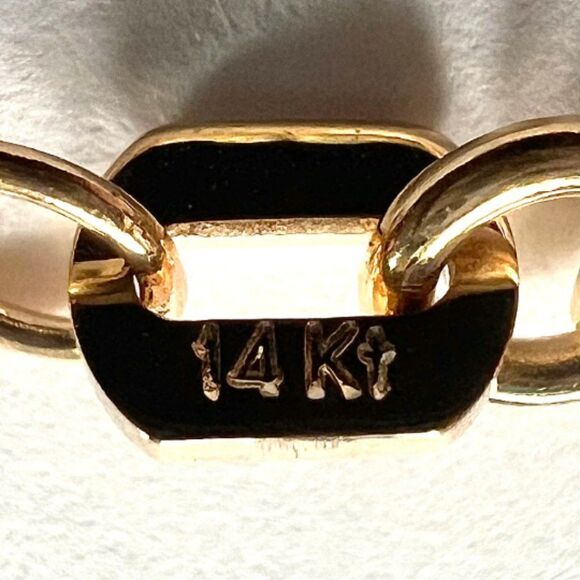 14k Solid Gold paperclip necklace | 1.5 mm paperclip chain | 16 inches long | - Picture 9 of 10